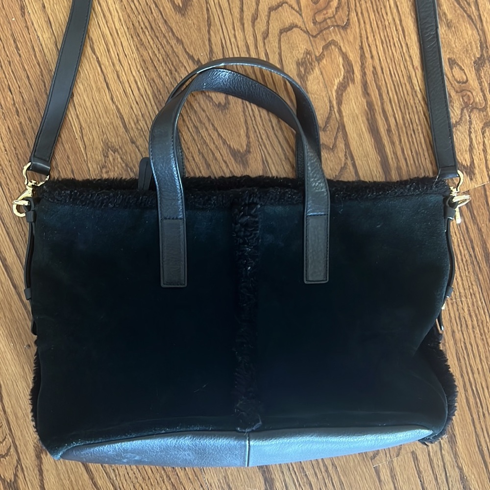 Ugg Australia Quinn Tote Suede Bag In Black - Picture 3 of 10